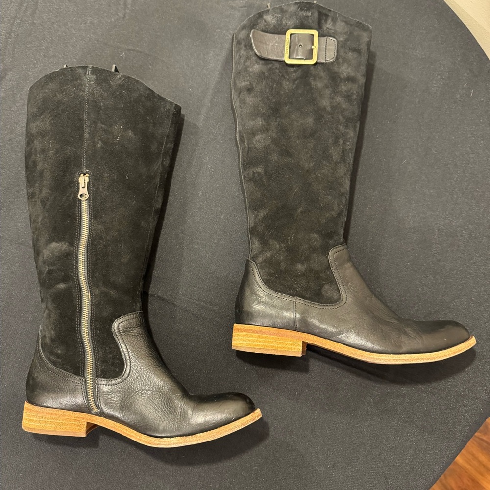 Kork-Ease Rue Black Leather and Suede Boots - Picture 2 of 8